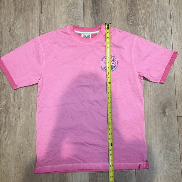 SCOTCH & SODA Men's T-Shirt Logo Fuchsia Size M - Picture 3 of 10